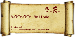 Vörös Relinda névjegykártya